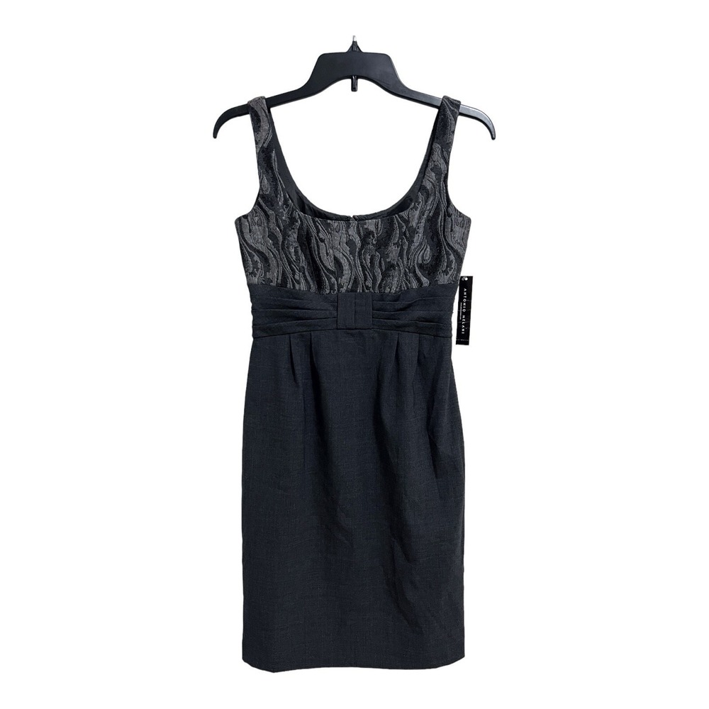 Antonioโ Melani Gray Sleeveless Sheath Dress Career Professional Women's Size 2